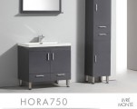 MEUBLE HORA 750G GRIS L750xl480xH650 mm ref HORA750G meuble+plan vasque+miroir